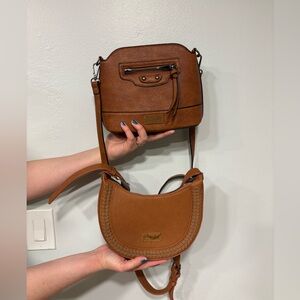 Wrangler Cognac Brown Twin Crossbody Set